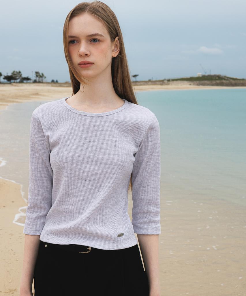 DEHEVE Basic Waffle T-Shirt [Gray]