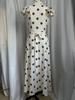 2026 European Retro Polka Dot Puff Sleeve Lace-up Slimming Dress