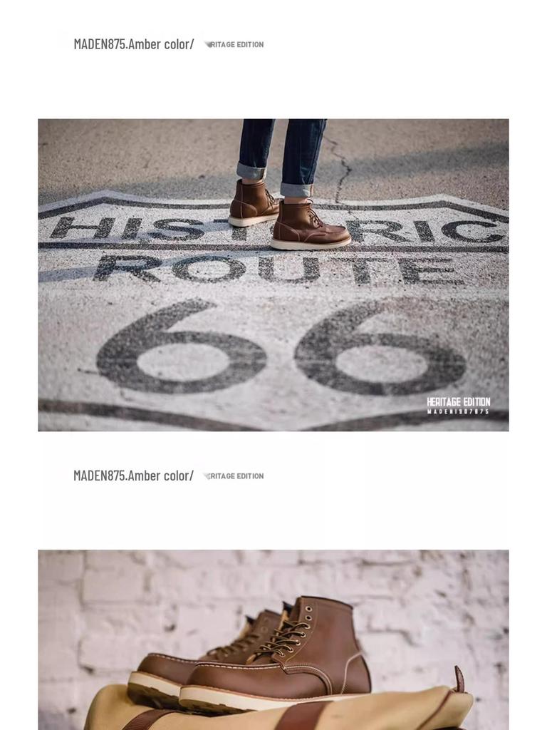 Madden 875 Men's Spring Mid-Top Leather Retro British Style Work Boots