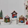 Glowing Christmas Village Houses Luminous Resin Miniature Santa Shop Scene Lighting Creative Holiday Christmas Holiday Supplies