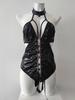 European & American Black Cutout One-Piece Lingerie Erotic Set for Women