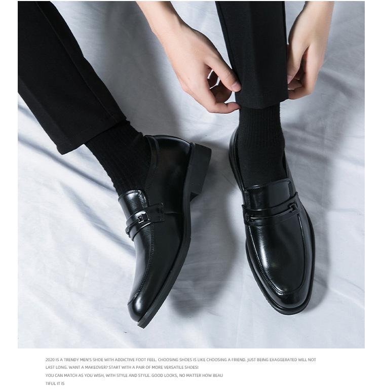 Men's Plus Size Leather Loafers: Versatile British Slip-On Shoes for Business, Formal Wear, Weddings, and Grooms