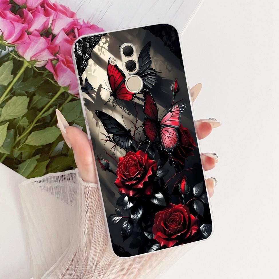 For Huawei Mate 20 Lite Case Cover Transparent Cute Fashion Butterfly Funny Painted Casing For Huawei SNE-AL00 SNE-LX1