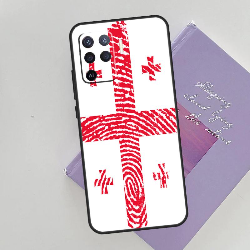 Georgia Flag Case For Oppo A15 A16 A17 A52 A72 A76 A96 A74 A94 A53 A54S A57S A58 A78 A98 A77 Phone Cover