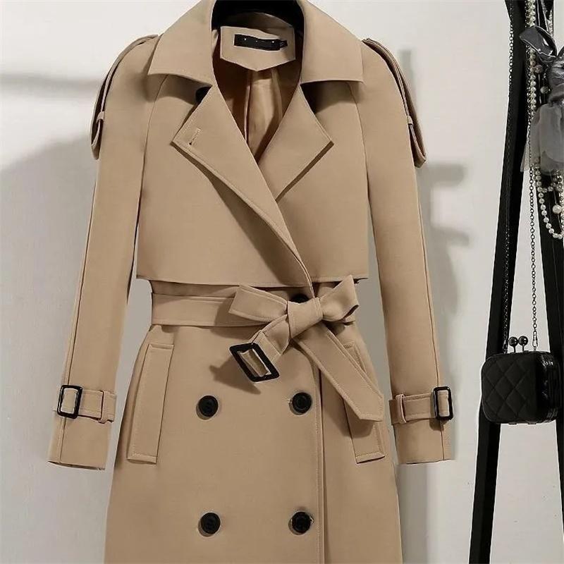 Women Long Trench Coat Fashion Windproof Coat Double Breasted Trench Coats Windbreaker Spring Autumn Female Outerwear