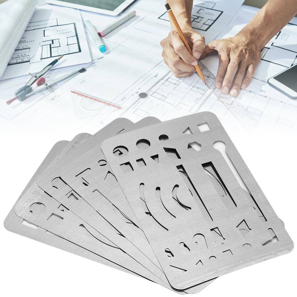 10PCS 27 Holes Erasing Shield Multi-shape Drawing Pattern Ruler  Draft Creation