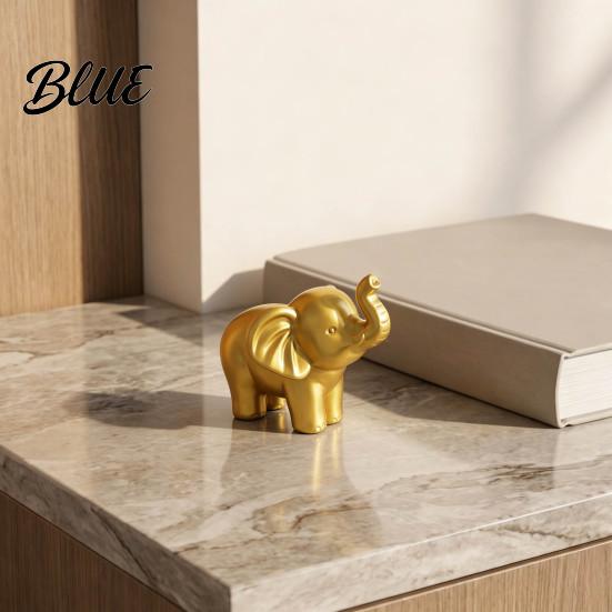 Animal Collectibles for Elephant Lovers Mini Resin Figurine, Good Luck Statue Tabletop Decor, Gifts Small Ornament Home Office Shelf, Housewarming