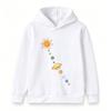 Cartoon Solar System Sun Planets Print Kids Hoodie Boys Girls Casual Long Sleeve Pullover Sweatshirt for Children Daily Wear