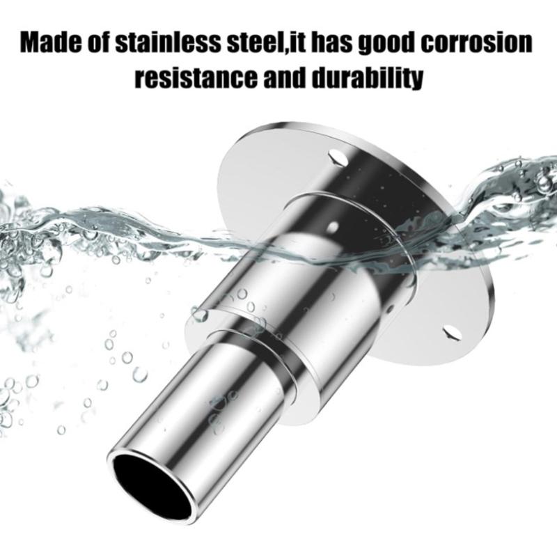 Stainless Steel Exhaust Pipe Thru Wall Tube Socket Hardware Kit 24mm Straight Tube Suitable for Boats Hull Applications