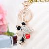 Cute Mouse Keychain Sparkling Rhinestone Mouse Keychain Colorful Enamel Rat Charm with Key Ring Gift for Men Women