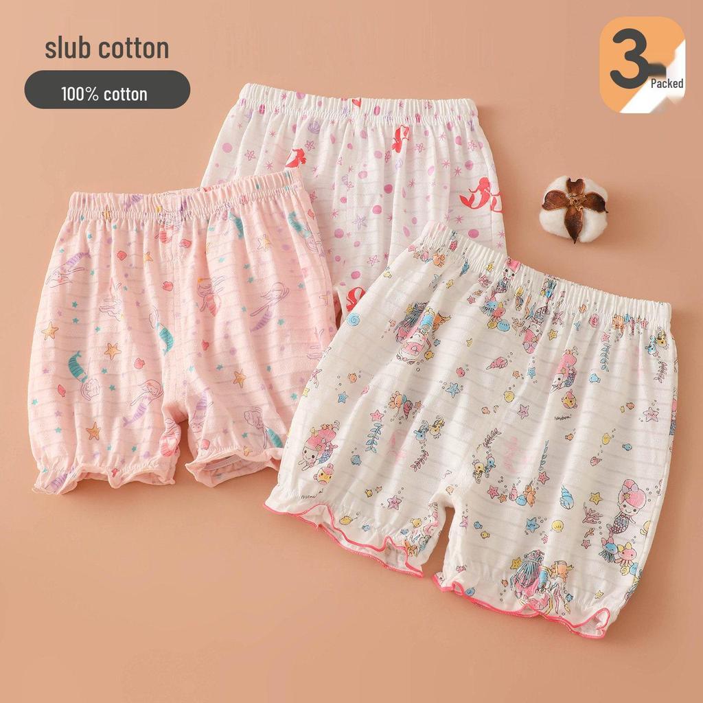 Girls' Cotton Summer Bloomers - Safety Underwear Thin Pants for Babies & Kids