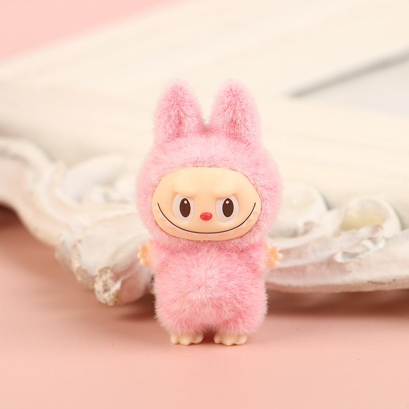 1Pc Kawaii Toys Gift Cartoon Labubu Standing Posture Series Mini Flocking Exquisite Cute Doll Diy Pendant Accessories Decoration