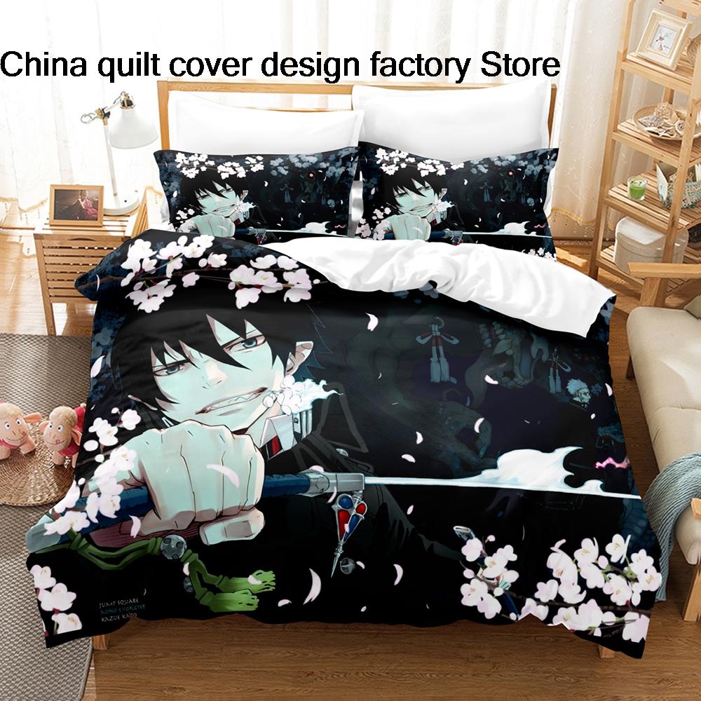 Bed linen 3D Print Anime Bedding Set 3Pcs Shonen Manga Duvet Cover Set with Pillowcases for Teens Fans Bedroom Decor bedding
