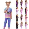 Kids Fashion Outfit Set Round Neck Short Sleeve Top and Pants Printed Design Comfortable Fit Suitable for Daily Wear and Playtime