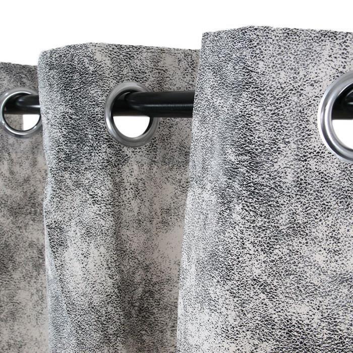 Havana Eyelet Curtain - THE DECO FACTORY - 140 X 250 Cm - Leather Look - Blackout