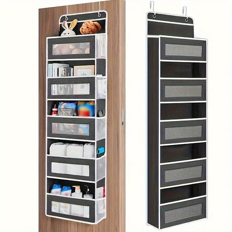 1pc Heavy-Duty 5-Tier Behind-Door Storage Rack - No-Drill Anti-Tilt,Space-Saving Fabric Organizer for Closet/Bathroom/Kitchen