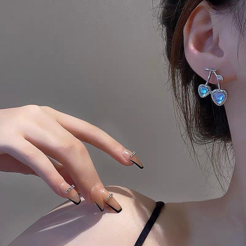 Sweet and Cool Spice Girls Laser Cherry Love Earrings New Year's Tide Niche Earrings Earrings Women's New