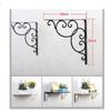 2Pcs Iron Floral Shelf Brackets Vintage Wall Mounted Decorative Triangular Support Brackets for Bookrack Clapboard Setup Box
