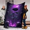1pc Gothic Rose Outdoor Blanket - Lightweight Flannel Throw For Travel, Camping, Gifts For Family Or Friends Yy251114185