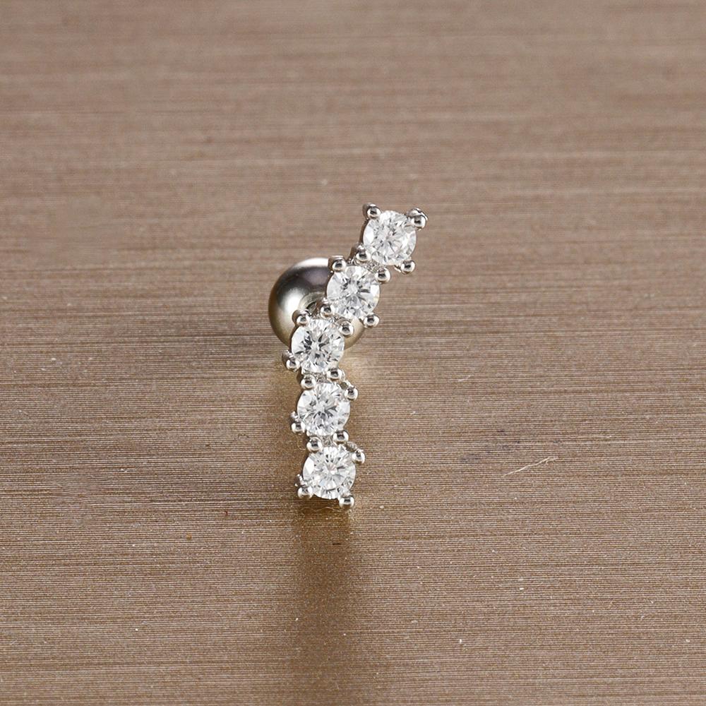 1PC 6 Styles Stainless Steel Mini Zircon Cartilage Piercing Stud Earring For Women Helix Tragus Piercing Women's Body Jewelry