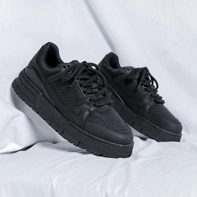 Youth Teenage Retro Leather Shoes Solid Color Men's Casual Sneakers Outdoor Male Skateboard Footwear Antiskid Man Treking Shoes