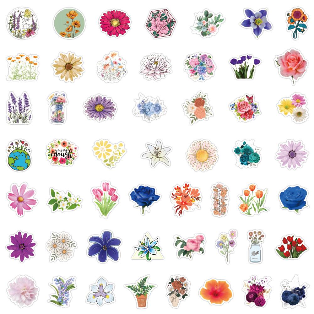 50 Flowers, Leaves, Maple Leaves, Graffiti Stickers, Notebook, Guitar Suitcase, Waterproof Stickers