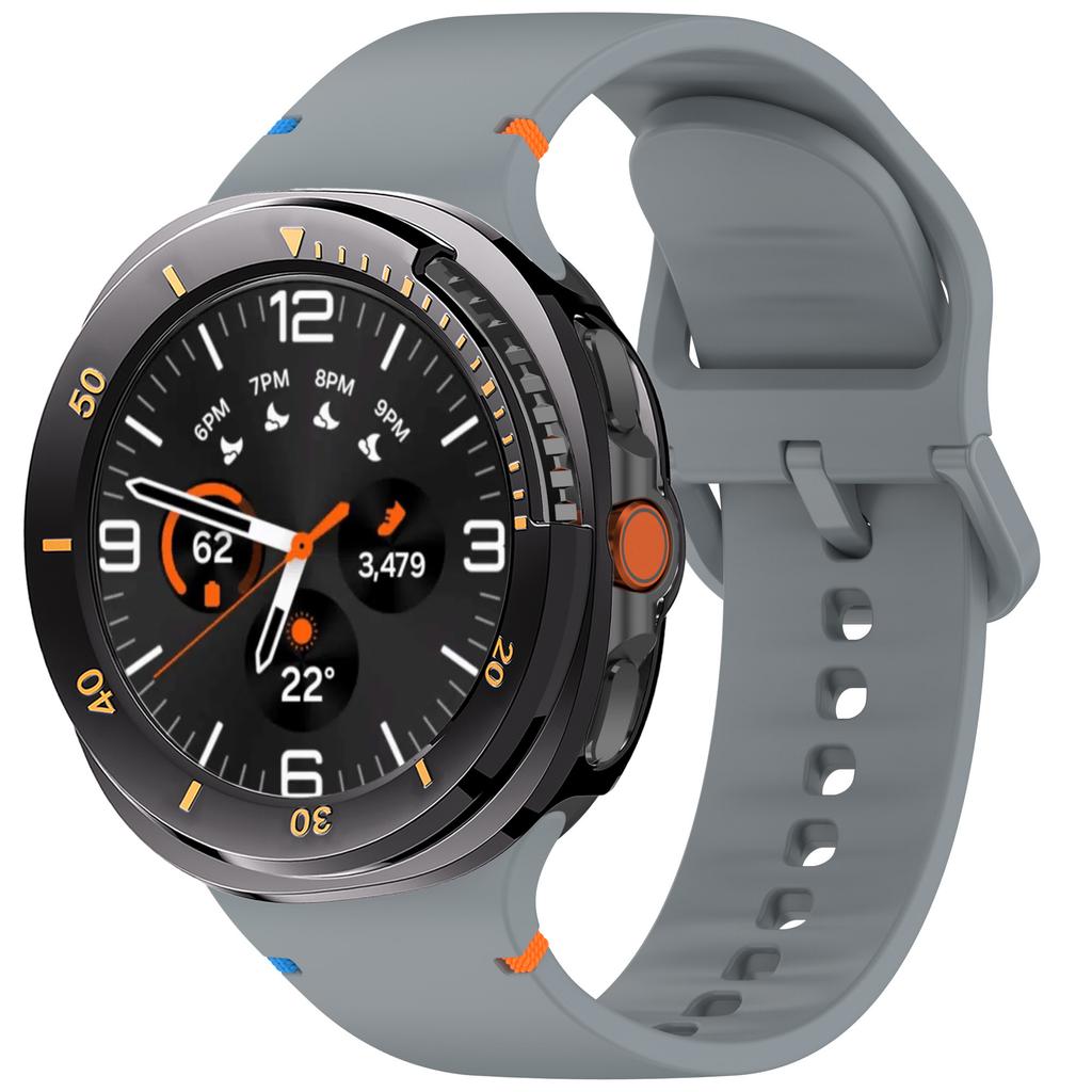 Silicone Band+Protective Case for Samsung Galaxy Watch 8 Classic 46mm Sport Strap Hard PC Bumper No Screen Film Watch Bracelet