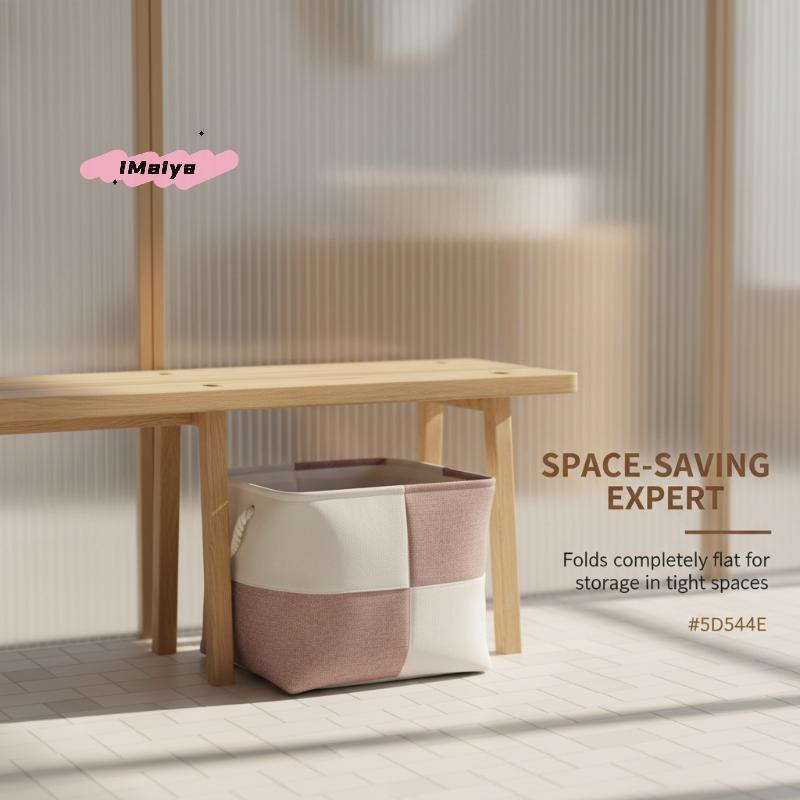M-40x30x30CM Sundries Sorting Basket Linen Folding Storage Box Home Supplies Organizer for Socks Underwear Baby Toys