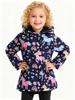 Girls' Unicorn Flower Print Hooded Jacket with Fleece Lining
