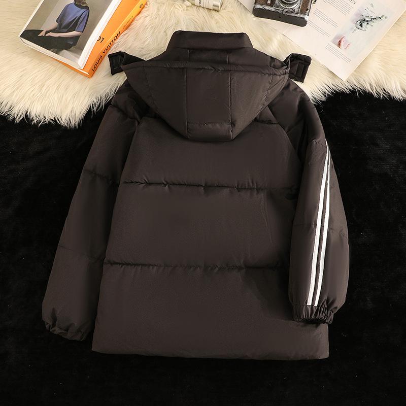 Down Jacket Women's New Thickened Hooded Loose Winter Bread Cotton Coat for Little People