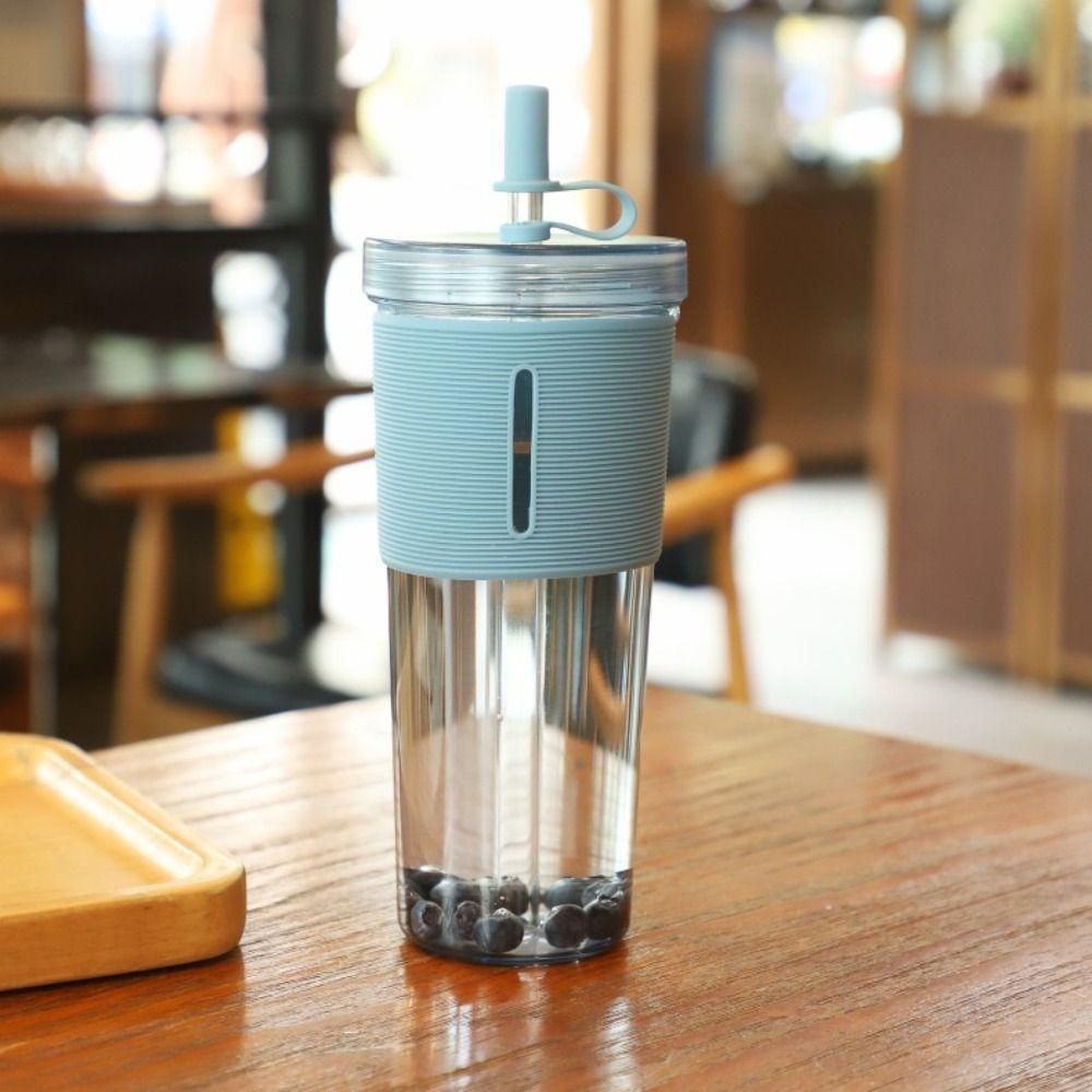 Large Capacit Water Bottle With Straw Iced Coffee Cup Smoothie Cup Clear Tumbler  Milk