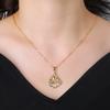 Gold-Plated Colored Zircon Heart Shape MAMA Pendant Necklace Fashion for Women Mom Party Birthday Jewelry Mother's Day Gift