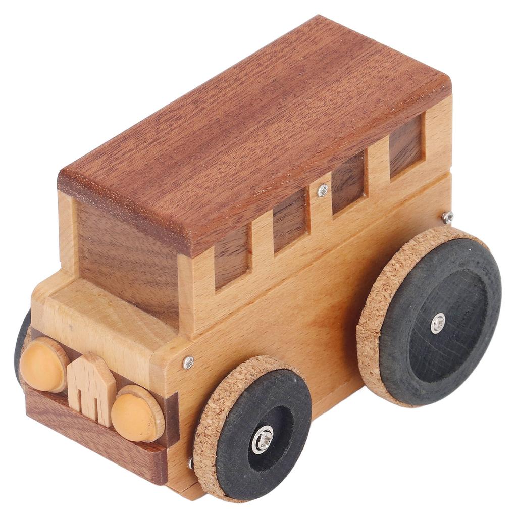 Bus Music Box Unique Wooden Car Bus Music Box Crafts Children"s Gifts Toys Home Decoration Ornaments