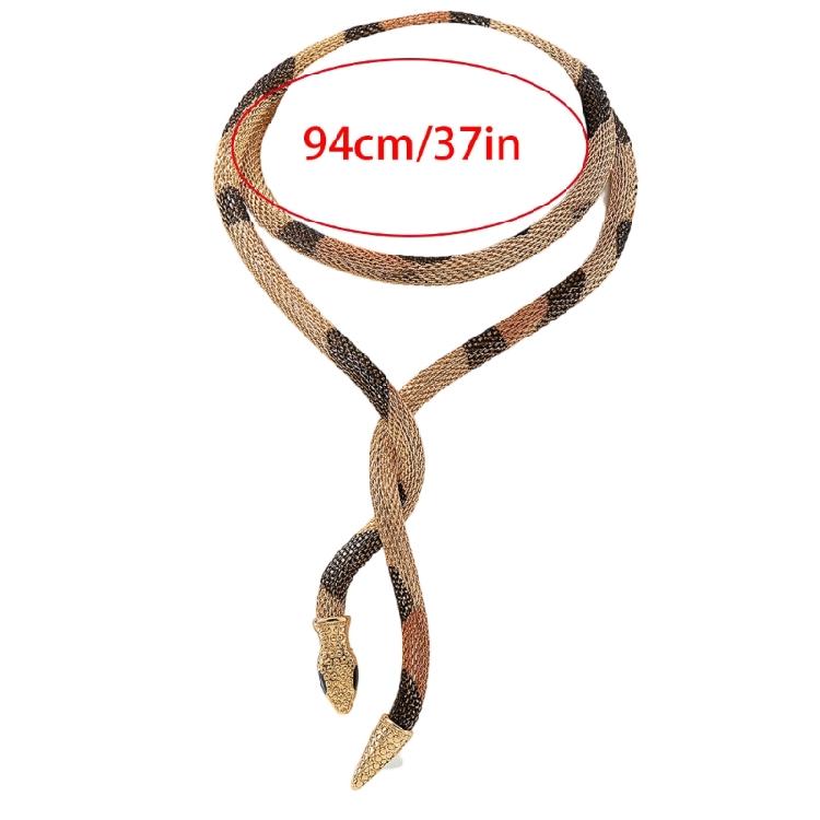 Stylish Retro Snake Necklace Multi Wear Option as Chokers Bracelet or Armband Adjustable Flexible Alloy Materials