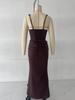 Spaghetti Strap Lace-up Waist-cinching Bodycon Dress for Women