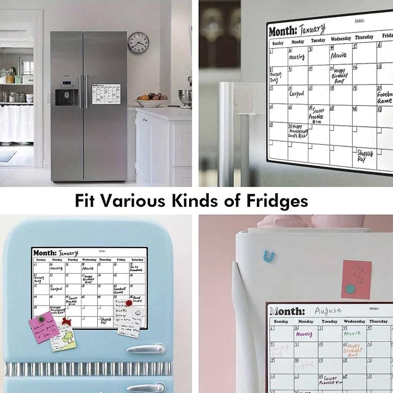 1/1PC Magnetic Refrigerator Dry Erase Calendar Monthly Planner Whiteboard Calendar Message Board Kitchen Fridge Decor Memo Pad