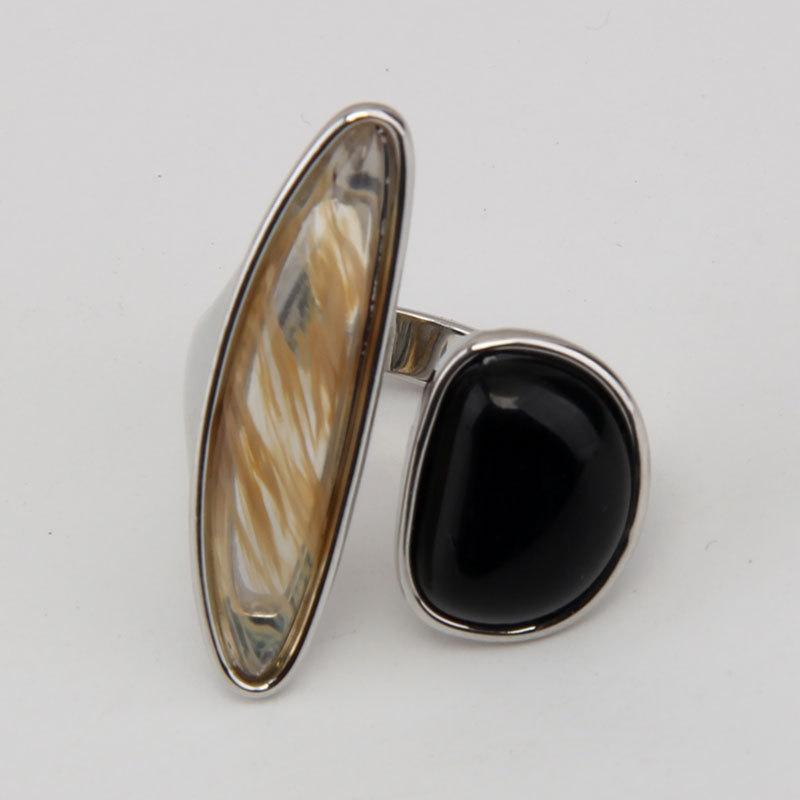 French Style Irregular Open Ring Fashion Crystal Open Ring Women Retro Elegant Light Luxury Party Jewelry Gifts