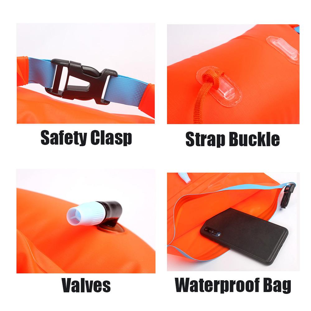 Inflatable swimming float storage bag Belted buoyancy tool Outdoor swimming emergency buoyancy device