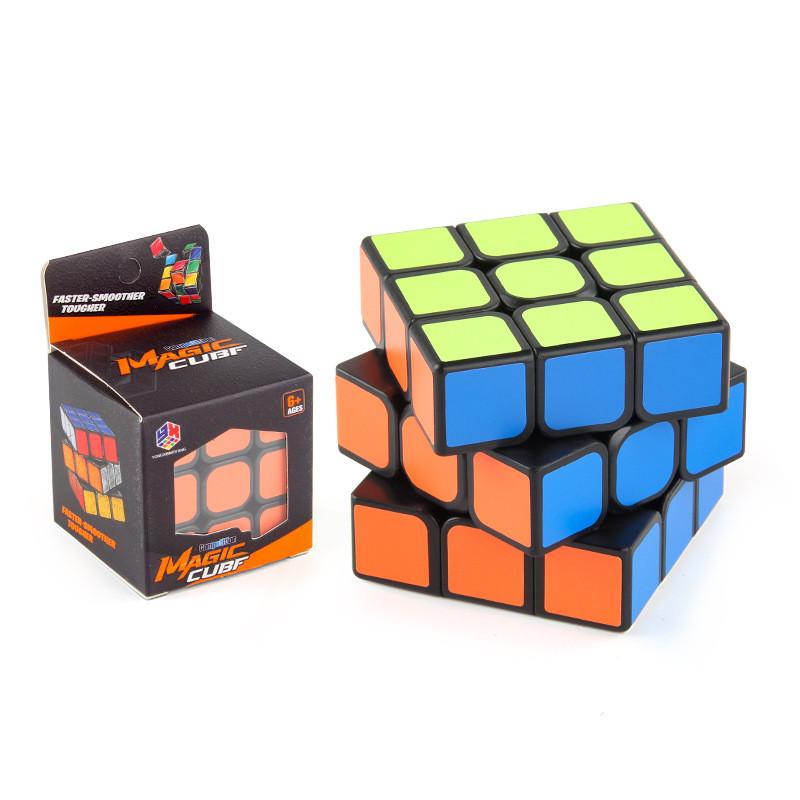 Smooth Rotating 5.7cm Black Background Round Corner 3x3 Children's Educational Cube