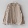 Women Coat Round Neck Long Sleeve Single Breasted Cardigan Solid Color Jacket Coat with Pockets Daily Wear
