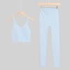 Lulu U-Back Sports Tank & 9-Point Yoga Pants Set with Bare-Feel Push-Up Bra for Women's Fitness