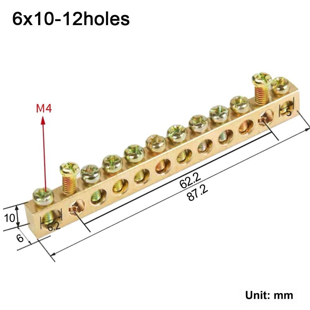 Multi-specification Wire Connector With Hole Screw Brass Connection Row  Electrical