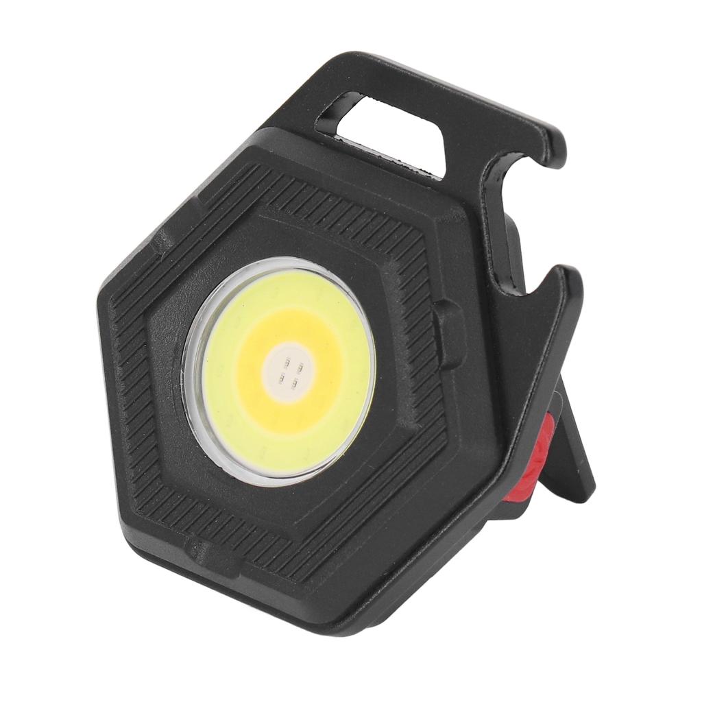 COB Small Flashlight Rechargeable 4 Gears 500lm Keychain Light with Folding Bracket for Fishing