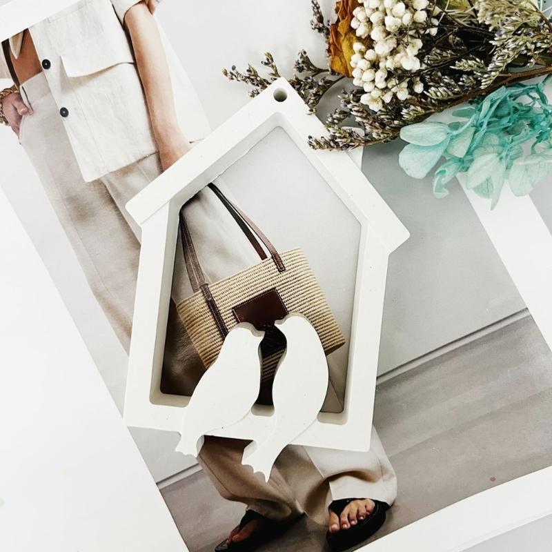 Birds House Wall Hanging Decorative Silicone Molds Hanging Ornament Molds Plasters Castings Molds Home Decorations