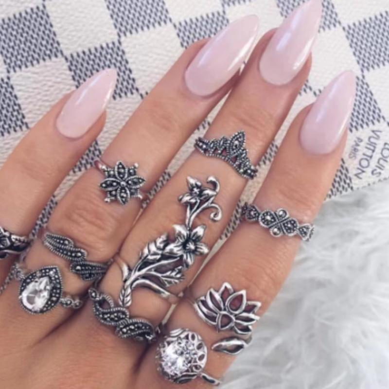 Геометрический набор женских колец на палец Индивидуальные украшения