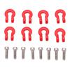8PCS Metal Front Rear Bumper Trailer Hook Tow Shackle Rescue Hook for Axial Scx24 124 Car
