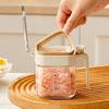 Clear Kitchen Spices Jars With Removable Spoon Compartment Food Storage Container For Pantries Organization