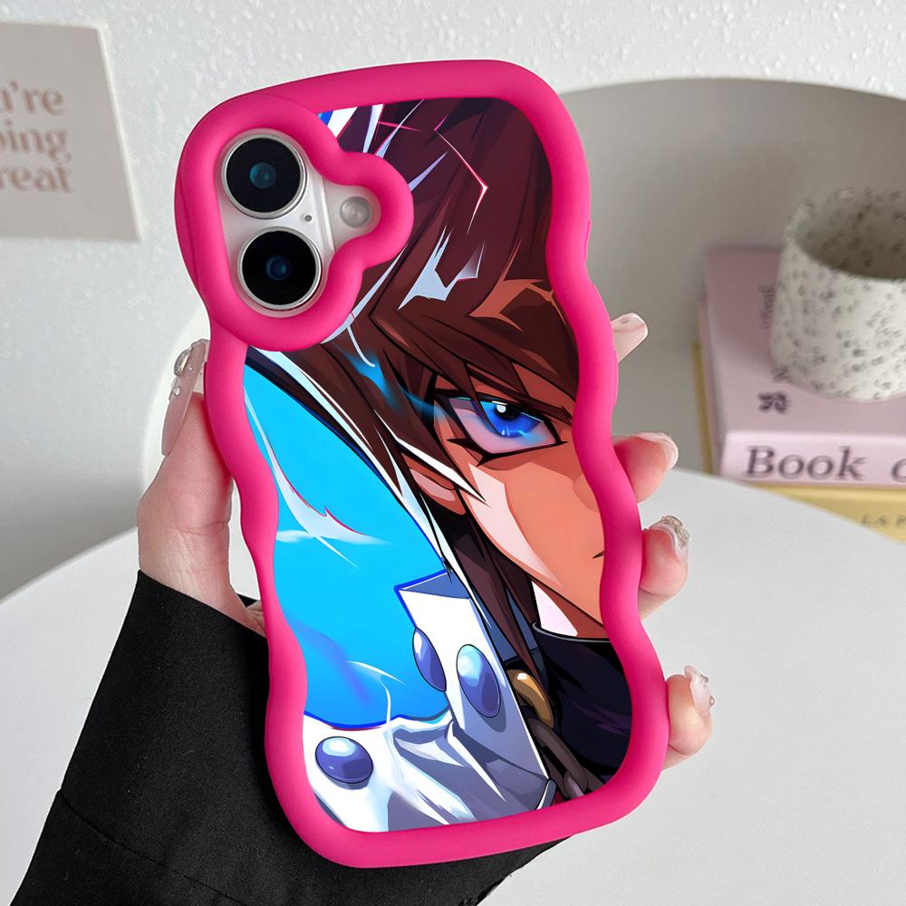 Yugioh Seto Kaiba Phone Case for iPhone 17 16 15 14 13 12 11 Air Pro Max Plus Red Soft TPU Wavy Edge Cover