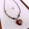 Bohemian Heart Pendant Necklace Vintage Ethnic Style Versatile Jewelry Women High-End