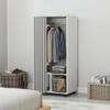 Wardrobe, Mobile Storage Cabinet, Curtain, Hanging Rail, 60 X 40 X 128 Cm, White